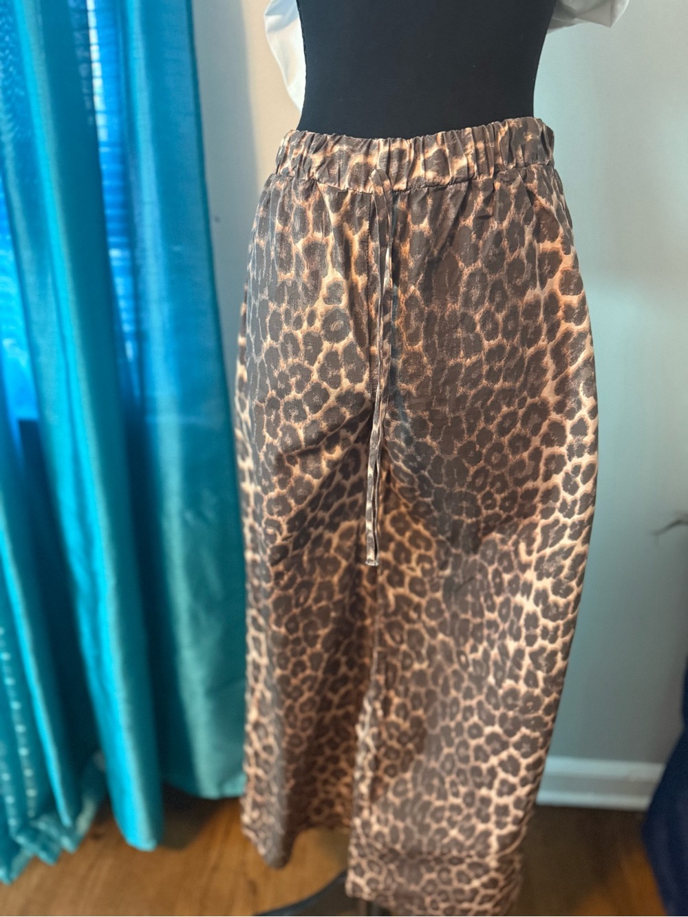 ASOS Leopard Print Wide Leg Pants - Brown
